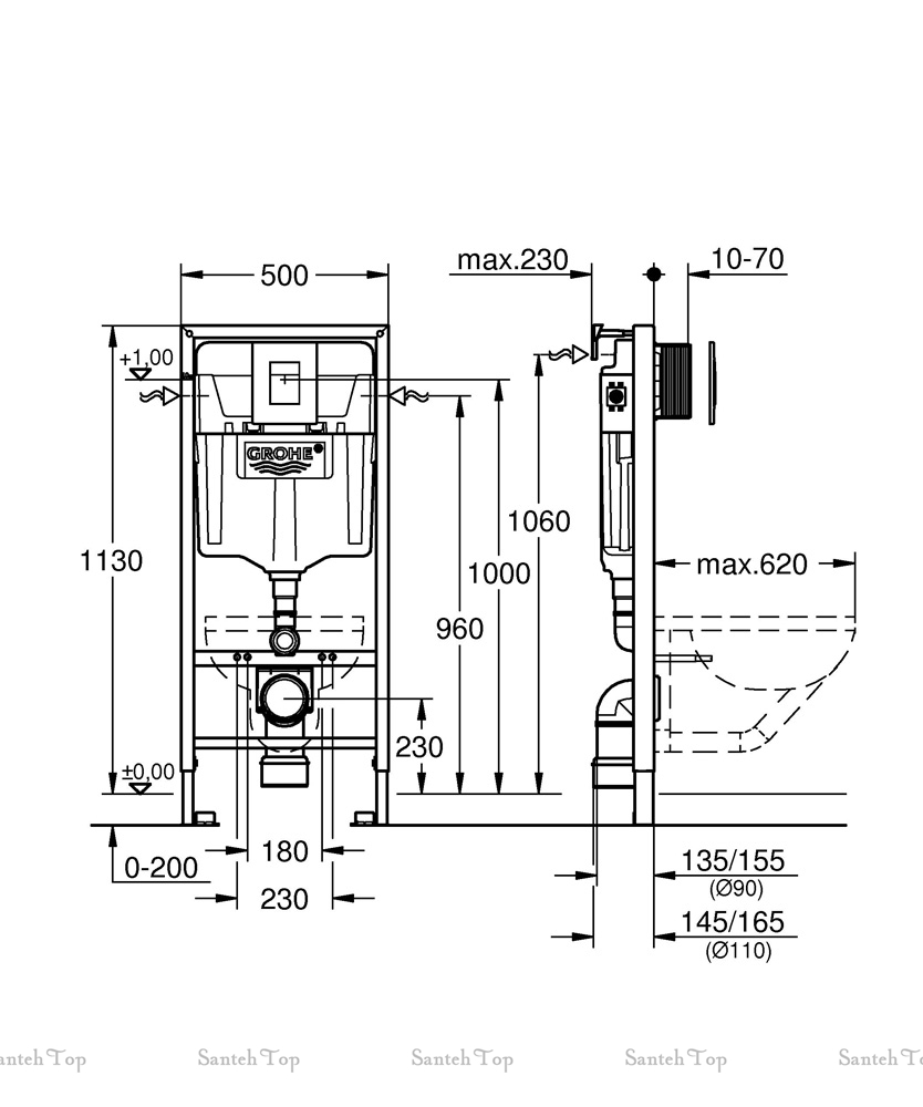 Инсталляция Grohe Rapid SL 38772001 для унитаза в Santehtop (Самара)